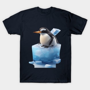 Penguin on ice cubes T-Shirt